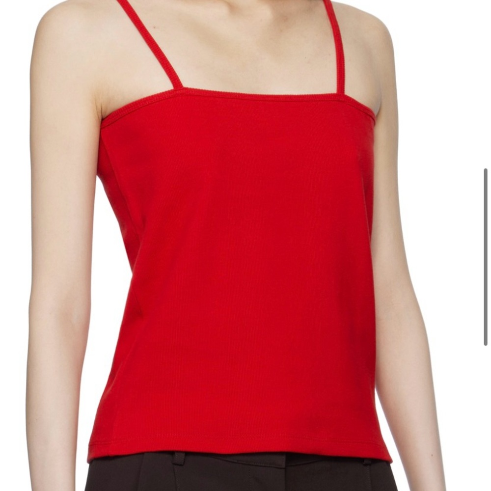 LE17SEPTEMBRE Red Square Neck Tank Top